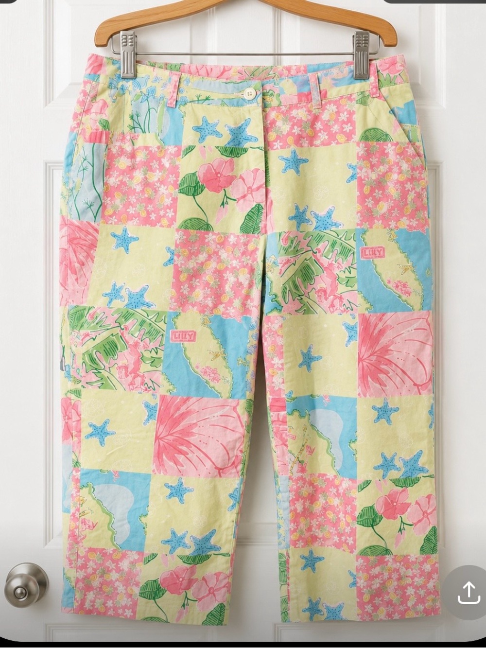 Lilly Pulitzer Vintage Colorful Patchwork Capri Pants